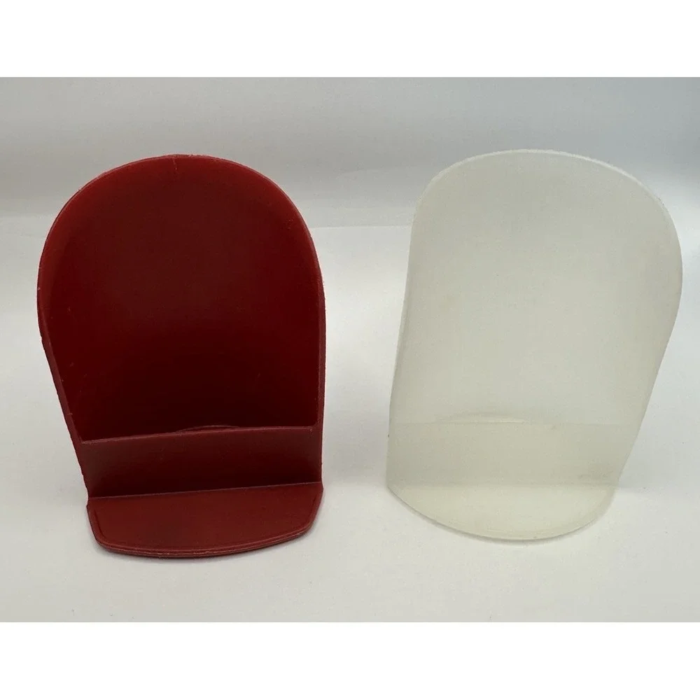 Tupperware Round Flour Rocker Scoops Dark Red & Clear Set of 2 USA